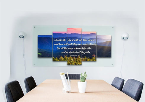 Proverbs 3:5-6 #3 KJV 'Trust in the Lord' Christian Scripture Wall Art Canvas