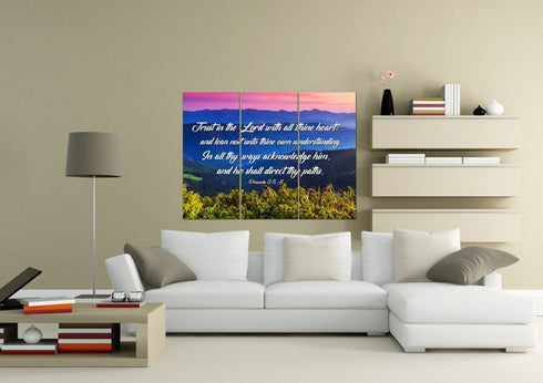 Proverbs 3:5-6 #3 KJV 'Trust in the Lord' Christian Scripture Wall Art Canvas