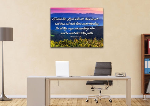 Proverbs 3:5-6 #3 KJV 'Trust in the Lord' Christian Scripture Wall Art Canvas