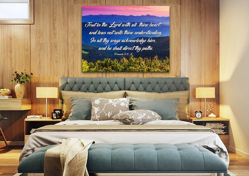 Proverbs 3:5-6 #3 KJV 'Trust in the Lord' Christian Scripture Wall Art Canvas