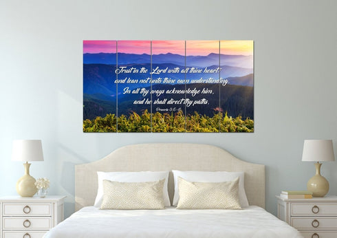 Proverbs 3:5-6 #3 KJV 'Trust in the Lord' Christian Scripture Wall Art Canvas