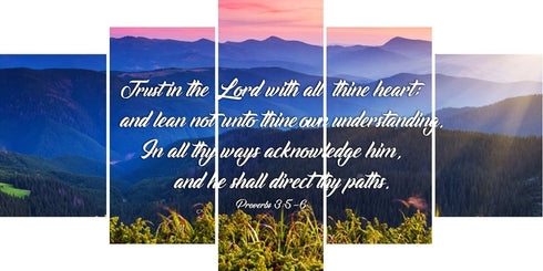 Proverbs 3:5-6 #3 KJV 'Trust in the Lord' Christian Scripture Wall Art Canvas