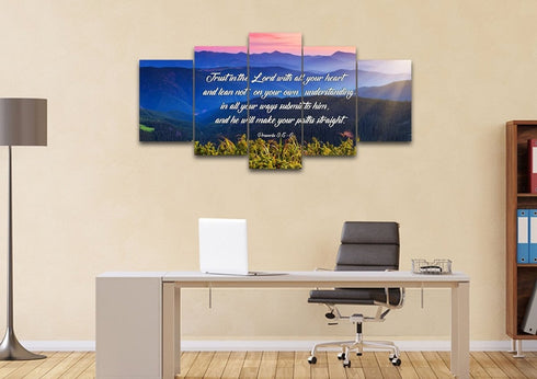 Proverbs 3:5-6 #3 NIV Trust in the Lord Christian Scripture Wall Art Canvas