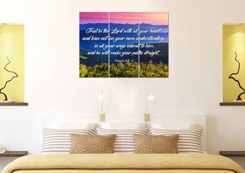 Proverbs 3:5-6 #3 NIV Trust in the Lord Christian Scripture Wall Art Canvas
