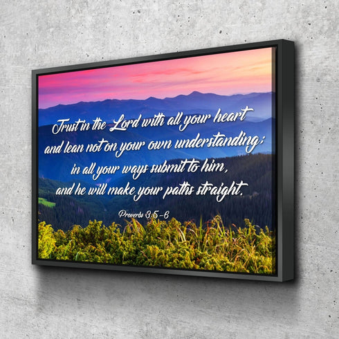 Proverbs 3:5-6 #3 NIV Trust in the Lord Christian Scripture Wall Art Canvas