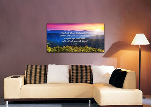 Proverbs 3:5-6 #3 NIV Trust in the Lord Christian Scripture Wall Art Canvas