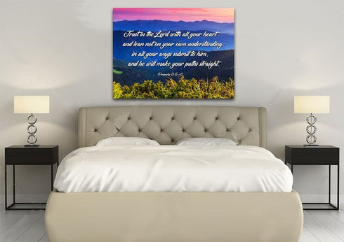 Proverbs 3:5-6 #3 NIV Trust in the Lord Christian Scripture Wall Art Canvas