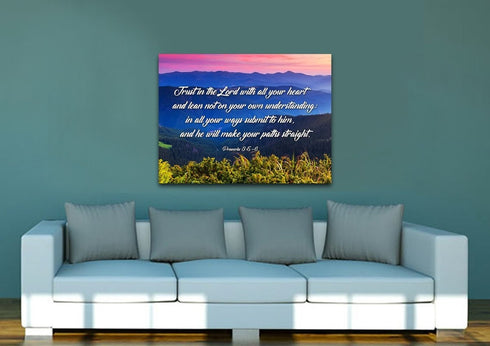 Proverbs 3:5-6 #3 NIV Trust in the Lord Christian Scripture Wall Art Canvas