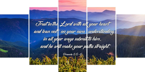 Proverbs 3:5-6 #3 NIV Trust in the Lord Christian Scripture Wall Art Canvas