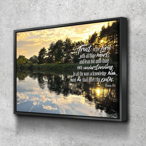 Proverbs 3:5-6 #31 KJV 'Trust in the Lord with all Thine Heart' Christian Scripture Wall Art Canvas