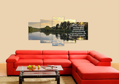 Proverbs 3:5-6 #31 KJV 'Trust in the Lord with all Thine Heart' Christian Scripture Wall Art Canvas