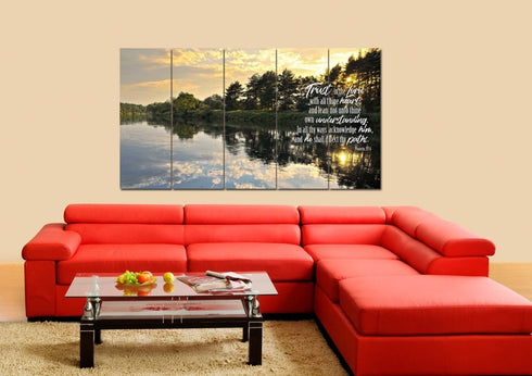 Proverbs 3:5-6 #31 KJV 'Trust in the Lord with all Thine Heart' Christian Scripture Wall Art Canvas