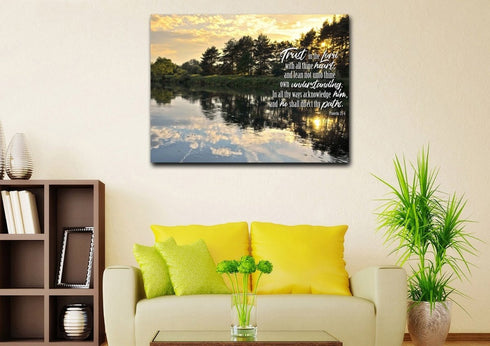 Proverbs 3:5-6 #31 KJV 'Trust in the Lord with all Thine Heart' Christian Scripture Wall Art Canvas