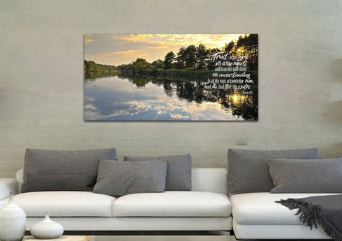 Proverbs 3:5-6 #31 KJV 'Trust in the Lord with all Thine Heart' Christian Scripture Wall Art Canvas