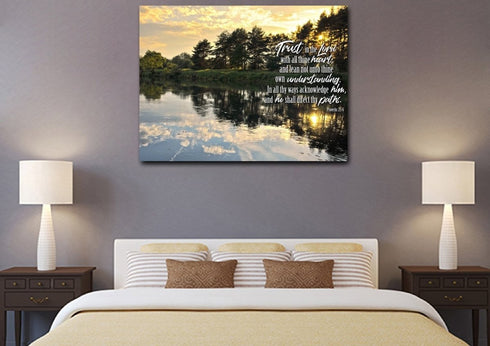 Proverbs 3:5-6 #31 KJV 'Trust in the Lord with all Thine Heart' Christian Scripture Wall Art Canvas