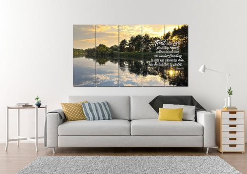 Proverbs 3:5-6 #31 KJV 'Trust in the Lord with all Thine Heart' Christian Scripture Wall Art Canvas
