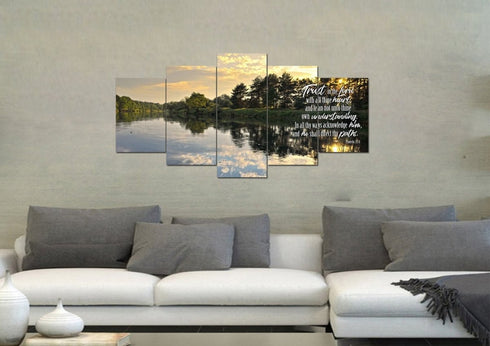 Proverbs 3:5-6 #31 KJV 'Trust in the Lord with all Thine Heart' Christian Scripture Wall Art Canvas