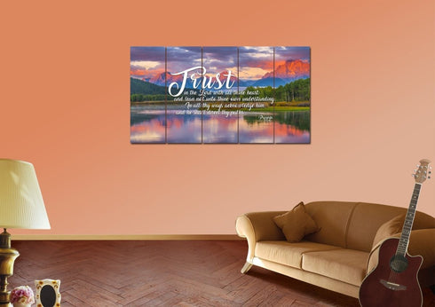 Proverbs 3:5-6 #36 KJV 'Trust in the Lord with all Thine Heart' Christian Scripture Wall Art Canvas