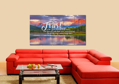 Proverbs 3:5-6 #36 KJV 'Trust in the Lord with all Thine Heart' Christian Scripture Wall Art Canvas