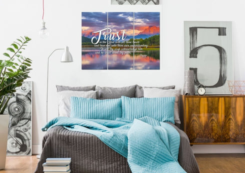 Proverbs 3:5-6 #36 KJV 'Trust in the Lord with all Thine Heart' Christian Scripture Wall Art Canvas