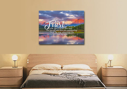 Proverbs 3:5-6 #36 KJV 'Trust in the Lord with all Thine Heart' Christian Scripture Wall Art Canvas