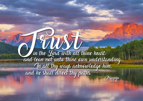 Proverbs 3:5-6 #36 KJV 'Trust in the Lord with all Thine Heart' Christian Scripture Wall Art Canvas