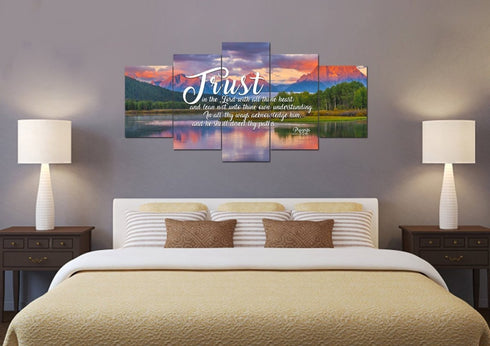 Proverbs 3:5-6 #36 KJV 'Trust in the Lord with all Thine Heart' Christian Scripture Wall Art Canvas