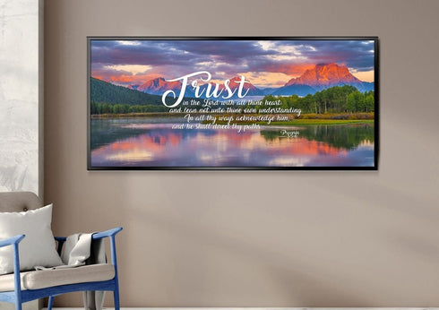 Proverbs 3:5-6 #36 KJV 'Trust in the Lord with all Thine Heart' Christian Scripture Wall Art Canvas