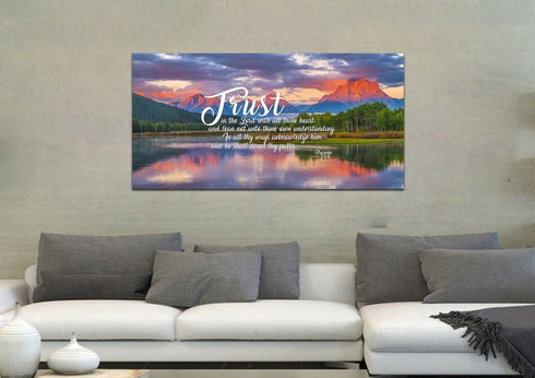 Proverbs 3:5-6 #36 KJV 'Trust in the Lord with all Thine Heart' Christian Scripture Wall Art Canvas