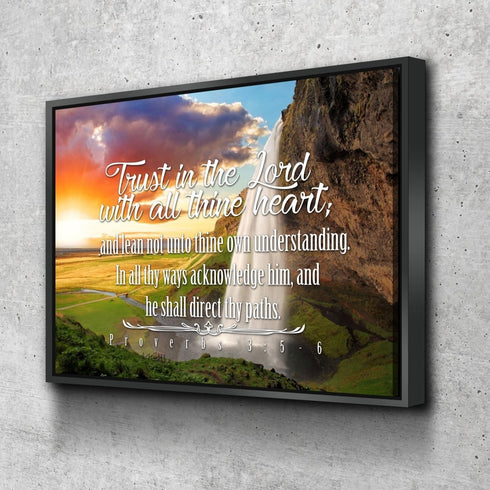 Proverbs 3:5-6 #37 KJV 'Trust in the Lord with all Thine Heart' Christian Scripture Wall Art Canvas