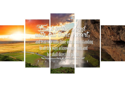 Proverbs 3:5-6 #37 KJV 'Trust in the Lord with all Thine Heart' Christian Scripture Wall Art Canvas