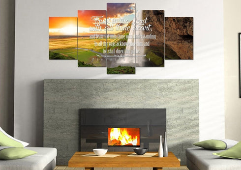 Proverbs 3:5-6 #37 KJV 'Trust in the Lord with all Thine Heart' Christian Scripture Wall Art Canvas