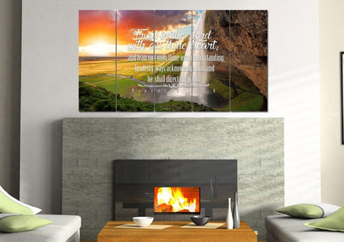 Proverbs 3:5-6 #37 KJV 'Trust in the Lord with all Thine Heart' Christian Scripture Wall Art Canvas