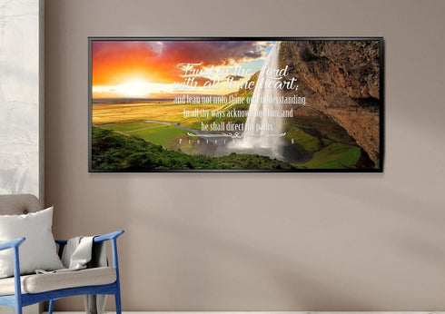 Proverbs 3:5-6 #37 KJV 'Trust in the Lord with all Thine Heart' Christian Scripture Wall Art Canvas