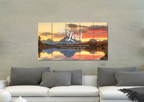 Proverbs 3:5-6 #39 KJV 'Trust in the Lord with all Thine Heart' Christian Scripture Wall Art Canvas