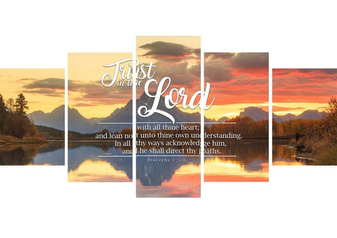 Proverbs 3:5-6 #39 KJV 'Trust in the Lord with all Thine Heart' Christian Scripture Wall Art Canvas