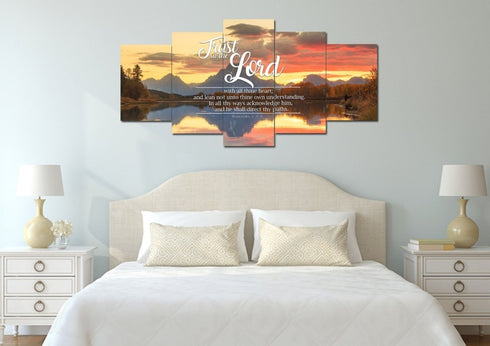Proverbs 3:5-6 #39 KJV 'Trust in the Lord with all Thine Heart' Christian Scripture Wall Art Canvas