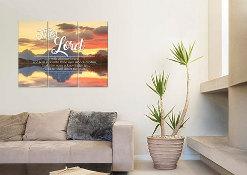 Proverbs 3:5-6 #39 KJV 'Trust in the Lord with all Thine Heart' Christian Scripture Wall Art Canvas