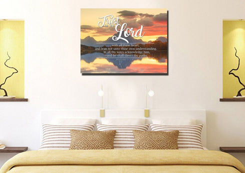 Proverbs 3:5-6 #39 KJV 'Trust in the Lord with all Thine Heart' Christian Scripture Wall Art Canvas