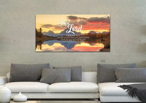 Proverbs 3:5-6 #39 KJV 'Trust in the Lord with all Thine Heart' Christian Scripture Wall Art Canvas
