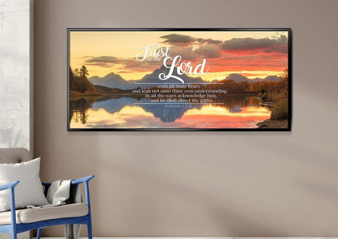 Proverbs 3:5-6 #39 KJV 'Trust in the Lord with all Thine Heart' Christian Scripture Wall Art Canvas