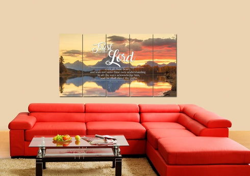 Proverbs 3:5-6 #39 KJV 'Trust in the Lord with all Thine Heart' Christian Scripture Wall Art Canvas