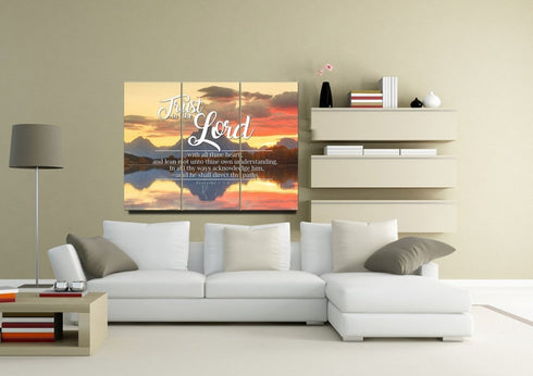 Proverbs 3:5-6 #39 KJV 'Trust in the Lord with all Thine Heart' Christian Scripture Wall Art Canvas