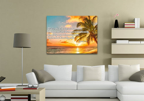 Proverbs 3:5-6 #4 KJV 'Trust in the Lord' Christian Scripture Wall Art Canvas