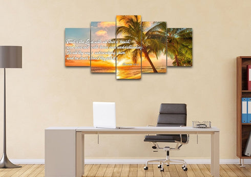 Proverbs 3:5-6 #4 KJV 'Trust in the Lord' Christian Scripture Wall Art Canvas