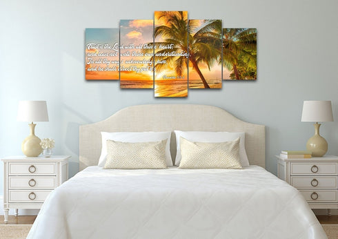 Proverbs 3:5-6 #4 KJV 'Trust in the Lord' Christian Scripture Wall Art Canvas