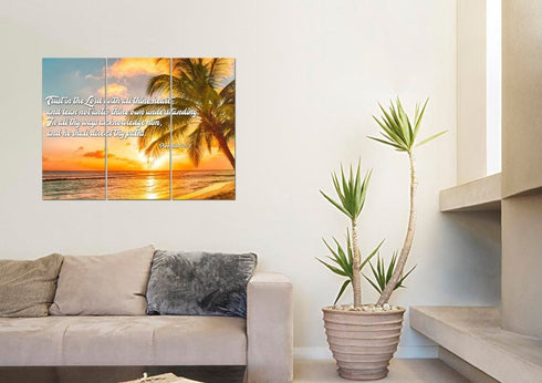 Proverbs 3:5-6 #4 KJV 'Trust in the Lord' Christian Scripture Wall Art Canvas