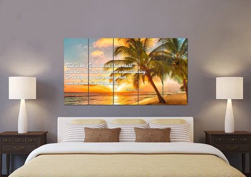 Proverbs 3:5-6 #4 KJV 'Trust in the Lord' Christian Scripture Wall Art Canvas
