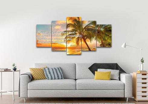 Proverbs 3:5-6 #4 KJV 'Trust in the Lord' Christian Scripture Wall Art Canvas