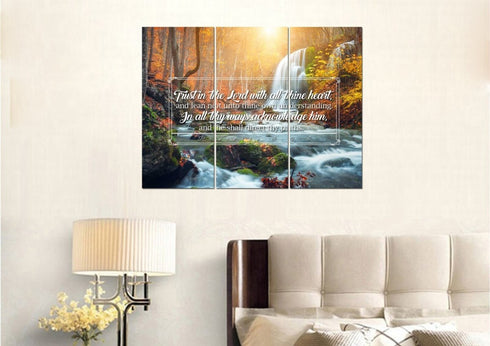Proverbs 3:5-6 #40 KJV 'Trust in the Lord with all Thine Heart' Christian Scripture Wall Art Canvas
